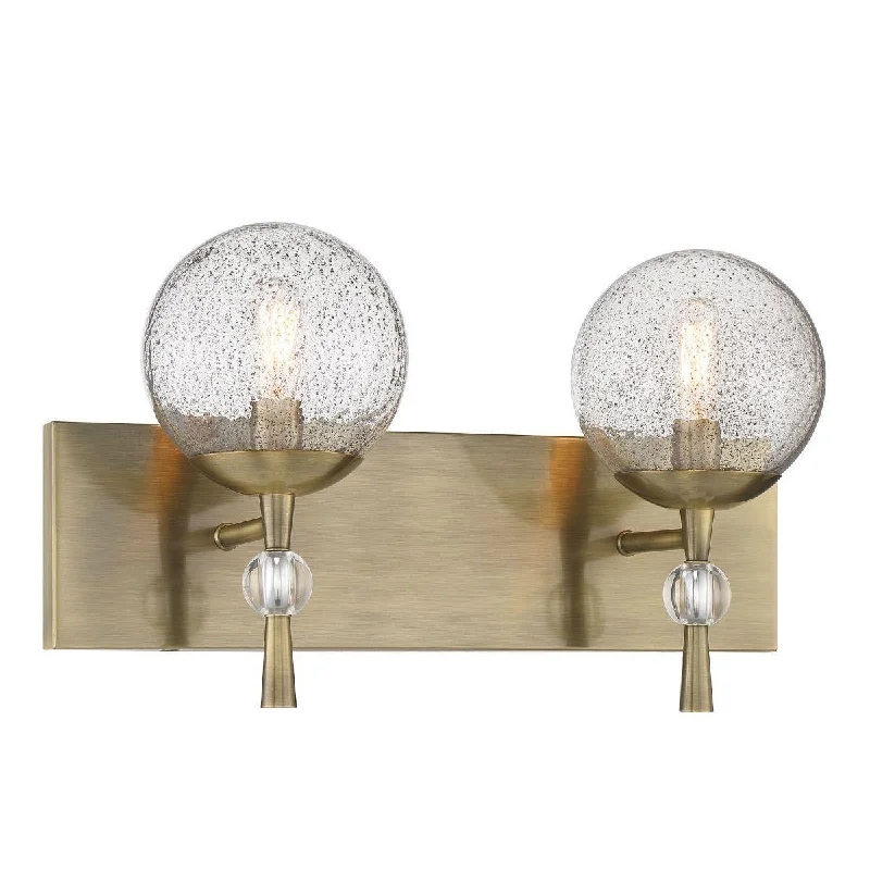 Industrial Ceiling - Mounted Lighting for Assembly PlantsPopuluxe 18 In. 2 Lights Vanity Light Brass Finish