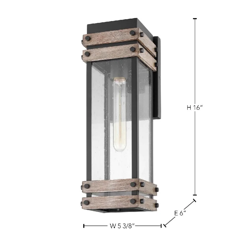 Track lighting with colored glass accentsNuvo 60-7541 Homestead Medium Wood Accented Outdoor Wall Lantern