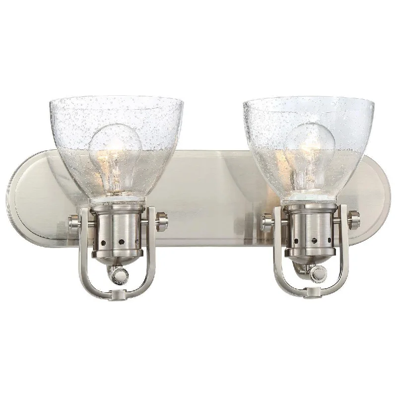 Adjustable Industrial Lighting for Flexible Illumination16 in. 2 Lights Vanity Light Brushed Nickel finish Adjustable Industrial Lighting for Flexible Illumination16 in. 2 Lights Vanity Light Brushed Nickel finish
