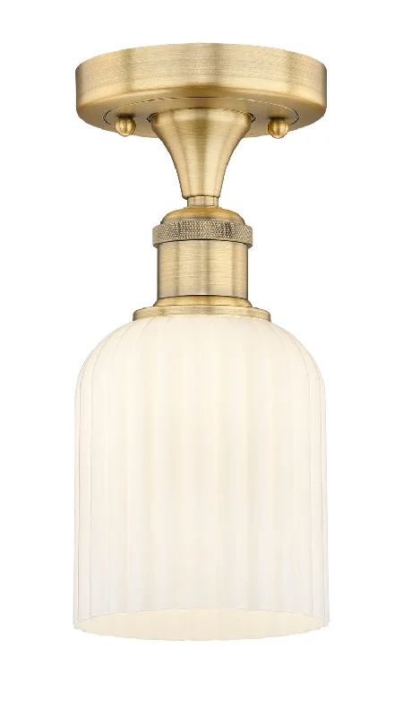 Industrial Emergency Lighting for Safety in FactoriesEdison One Light Semi-Flush Mount