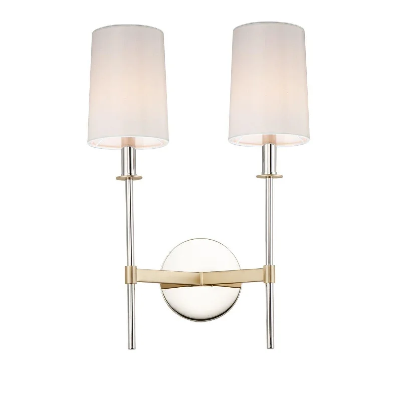 Durable Industrial Lighting for Harsh EnvironmentsUptown 13 in. 2 Lights Vanity Light Polished Nickel & Satin Brass Finish Durable Industrial Lighting for Harsh EnvironmentsUptown 13 in. 2 Lights Vanity Light Polished Nickel & Satin Brass Finish