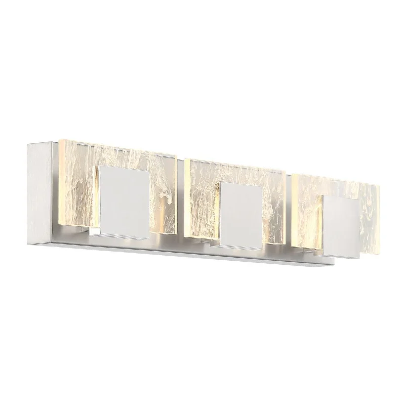 Shock - Resistant Industrial Lighting for Vibrating Machinery AreasKasha 3 Lights 28 in. LED Vanity Light Chrome & Nickel Finish