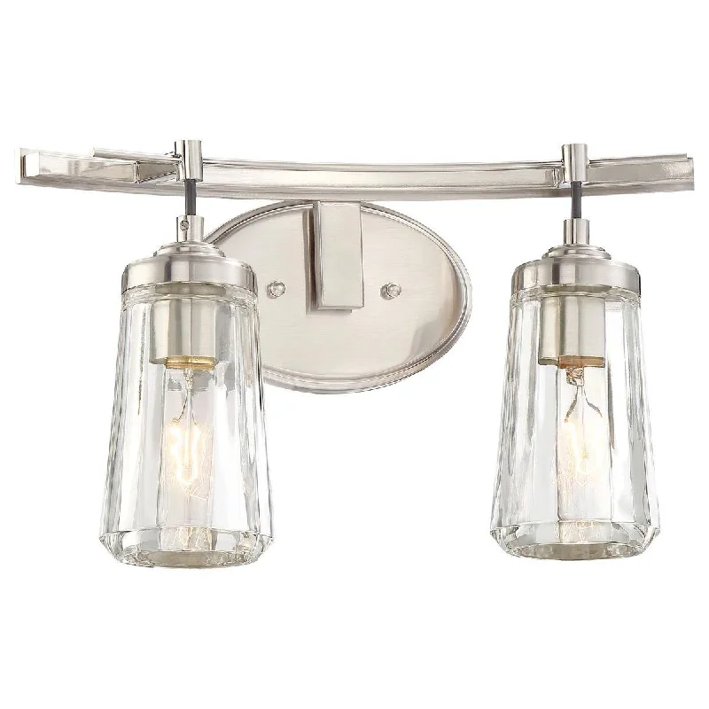 Industrial Lighting for Chemical PlantsPoleis 16 in. 2 Lights Vanity Light Brushed Nickel finish