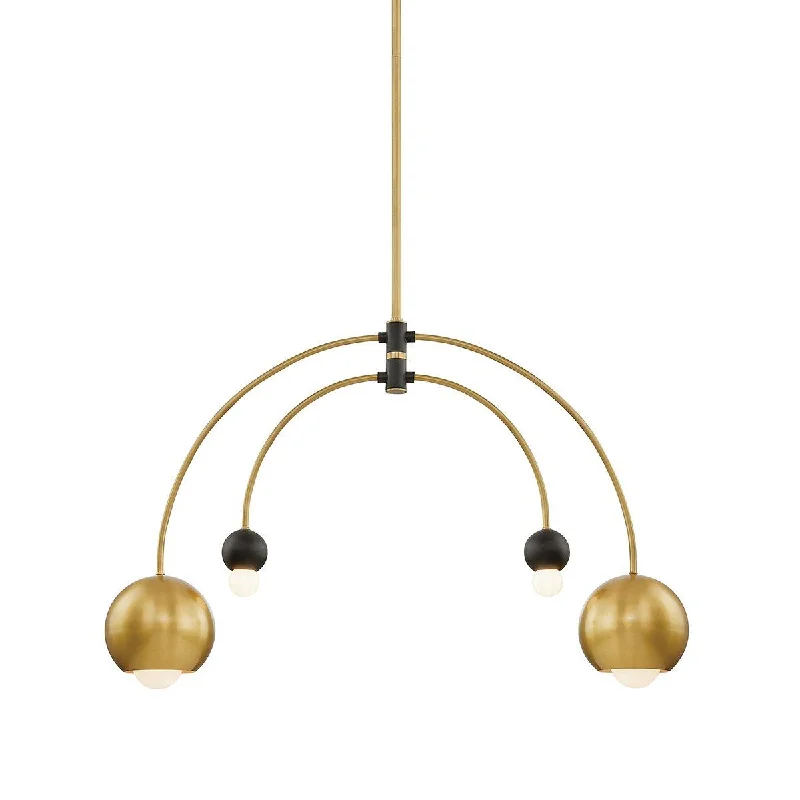 Industrial Lighting for Metal Fabrication ShopsWillow 4 Lights Chandelier Aged Brass & Black Finish Industrial Lighting for Metal Fabrication ShopsWillow 4 Lights Chandelier Aged Brass & Black Finish