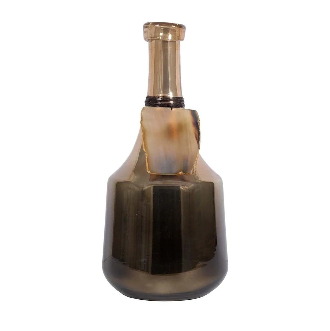 White track lighting for a clean lookAlvar Bottle - Amber & Gold Finish