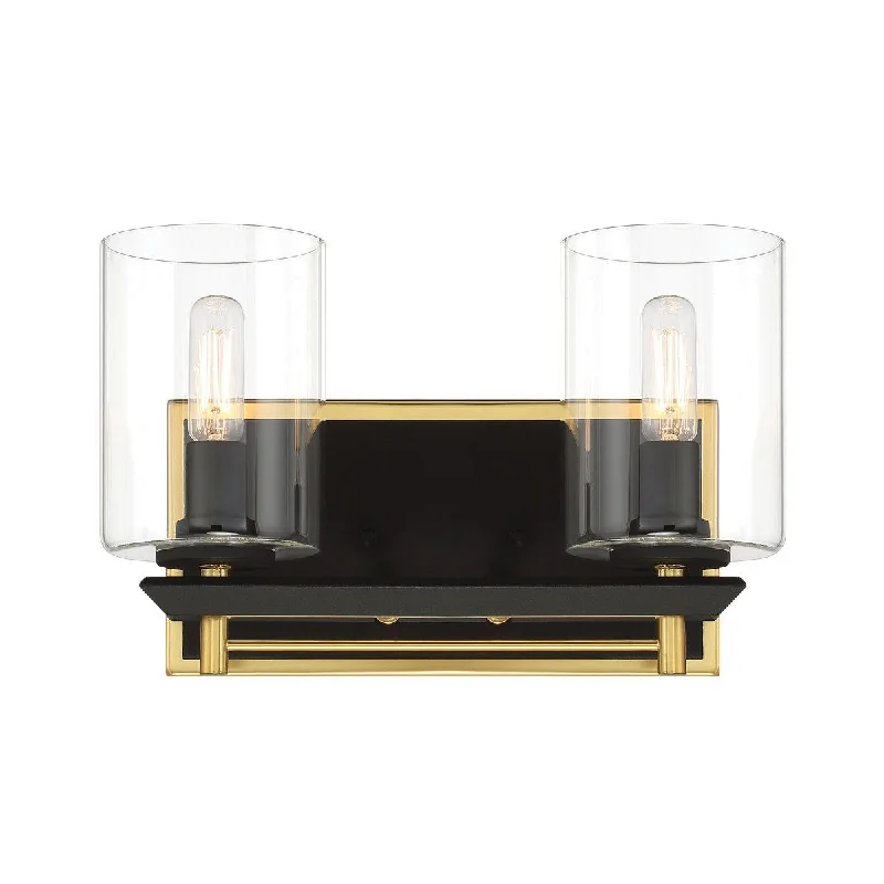 High - Bay LED Industrial Lighting for WarehousesSable point 12 in. 2 lights Vanity Light Black & Brass Finish