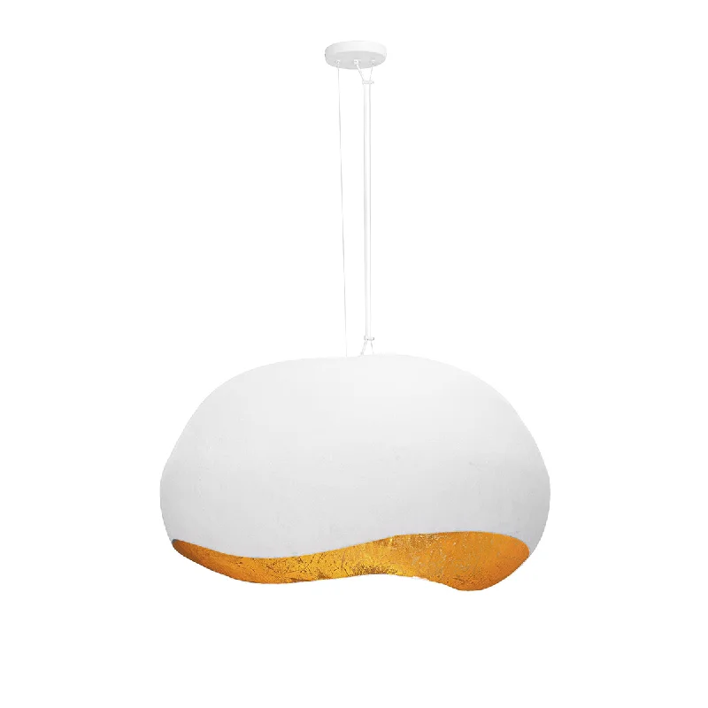 Low - voltage track lighting for safetyEurofase 46438­-027 Baleia 36 Inch 4 Light Pendant in White and Gold Foil