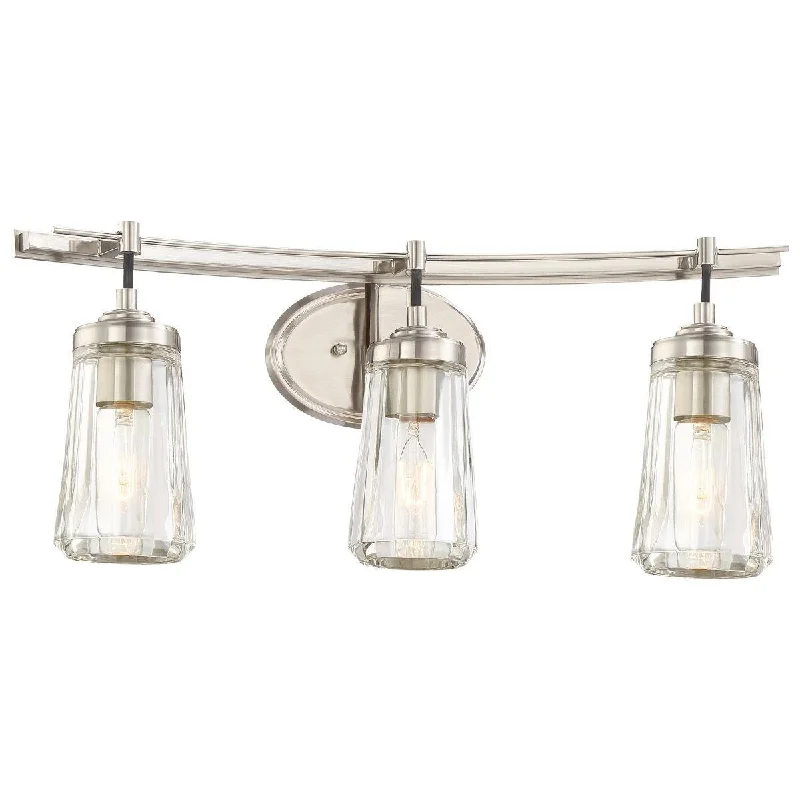 Durable Industrial Lighting for Harsh EnvironmentsPoleis 24 in. 3 Lights Vanity Light Brushed Nickel finish