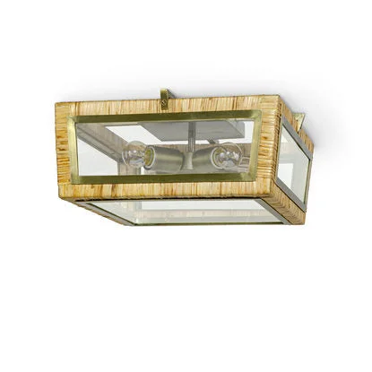 Track lighting for museums and galleriesPalecek 2923-79 Watson Rattan and Brass Flush Mount Light