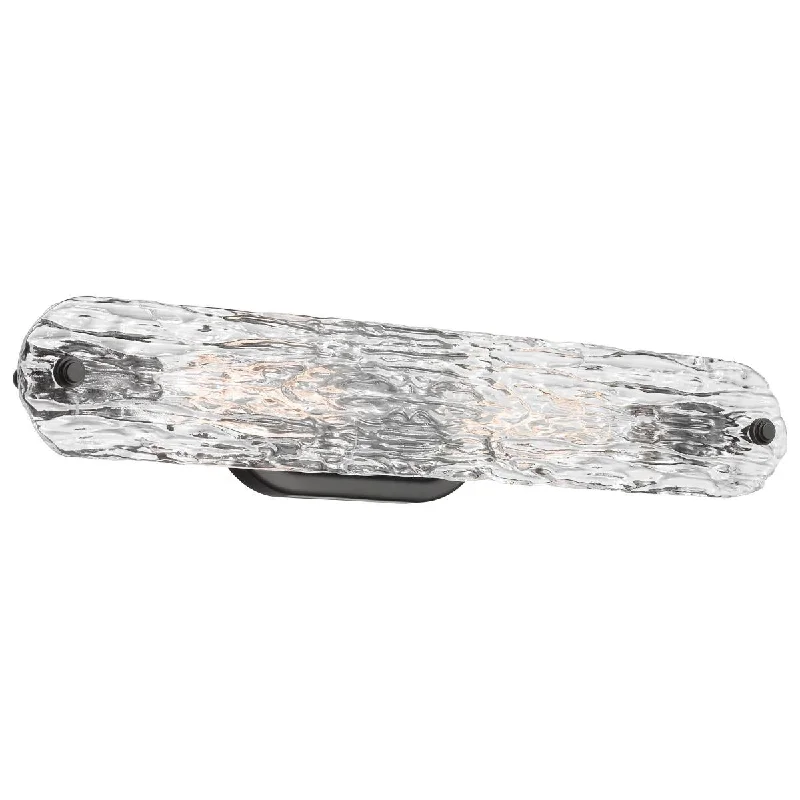 Track lighting with clear glass shadesNuvo 60-7812 Glacier 2 Light Vanity Matte Black Finish Ice Glass