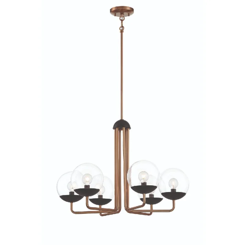 Industrial Wall - Mounted Lighting for Workshop WallsOuter Limits 26 in. 6 Lights Chandelier Bronze Finish Industrial Wall - Mounted Lighting for Workshop WallsOuter Limits 26 in. 6 Lights Chandelier Bronze Finish