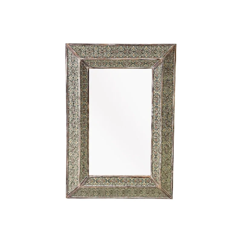 Track lighting with colored glass accentsAmira Rectangular Mirror - Green & Brown Finish Track lighting with colored glass accentsAmira Rectangular Mirror - Green & Brown Finish