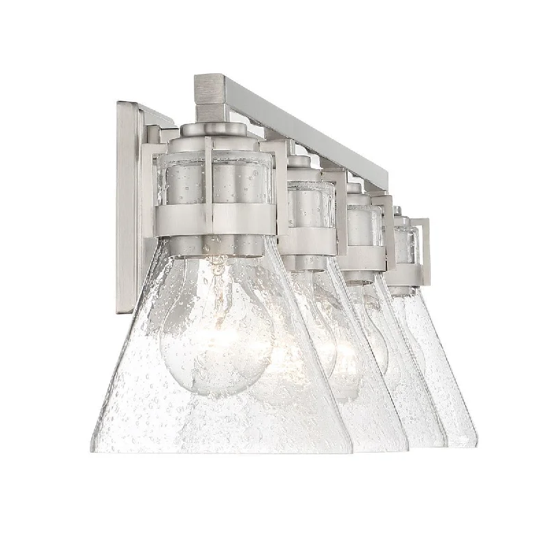 Industrial Task Lighting for Precision WorkstationsChatham Square 33 in. 4 Lights Vanity Light Brushed Nickel finish