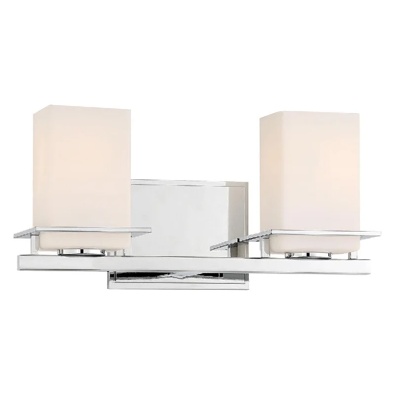 Low - Bay Industrial Lighting Fixtures for Small FactoriesTournee Bath 15 in. 2 Lights Vanity Light Chrome finish