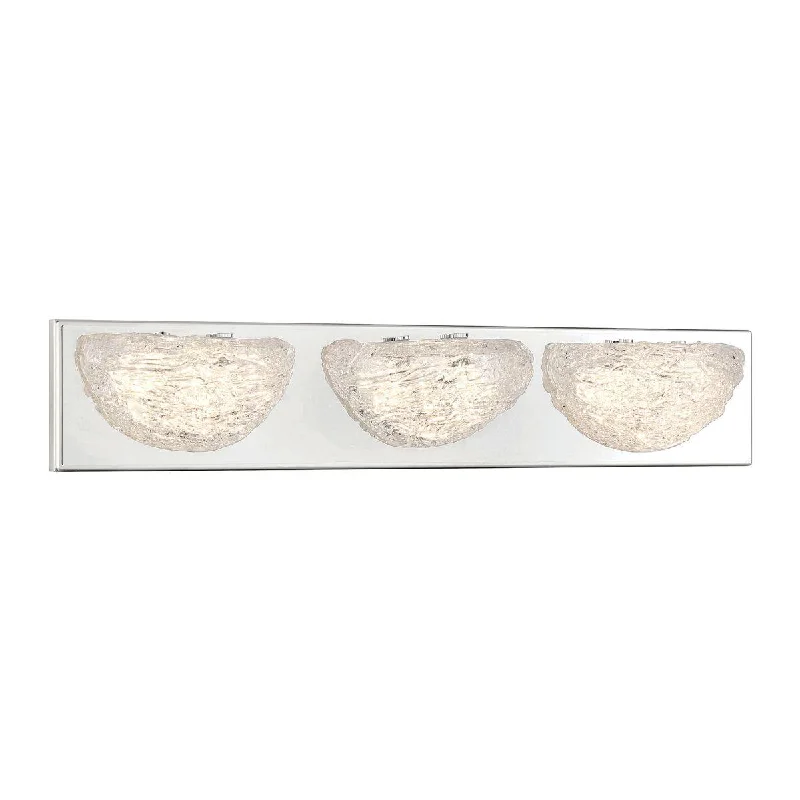 Industrial Lighting for Metal Fabrication ShopsModern Ice 24 in. 3 lights LED Vanity Light Chrome finish