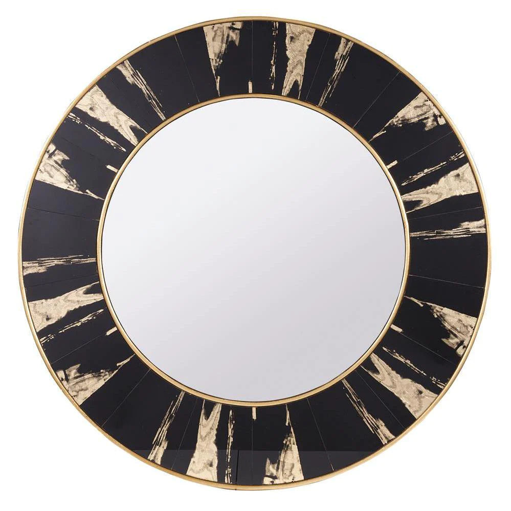 Track lighting with a brushed nickel finishVesna Round Mirror - Black & Gold Finish Track lighting with a brushed nickel finishVesna Round Mirror - Black & Gold Finish
