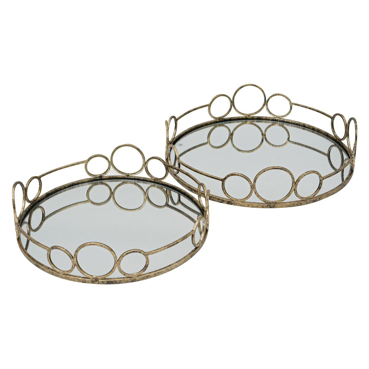 Track lighting for creating a focal pointRemy Trays (Set of 2) - Antique Gold Finish