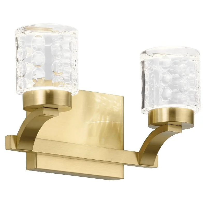 Dust - Resistant Industrial Lighting for Dirty WorkspacesRene 12 in. 2 Lights LED Vanity Light 1200 Lumens 3000K Gold Finish