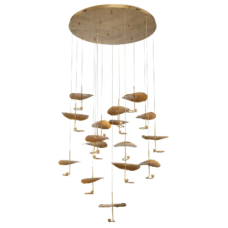 White track lighting for a clean lookEurofase 41907-016 LAGATTO 52" Round LED Lily Pad Chandelier