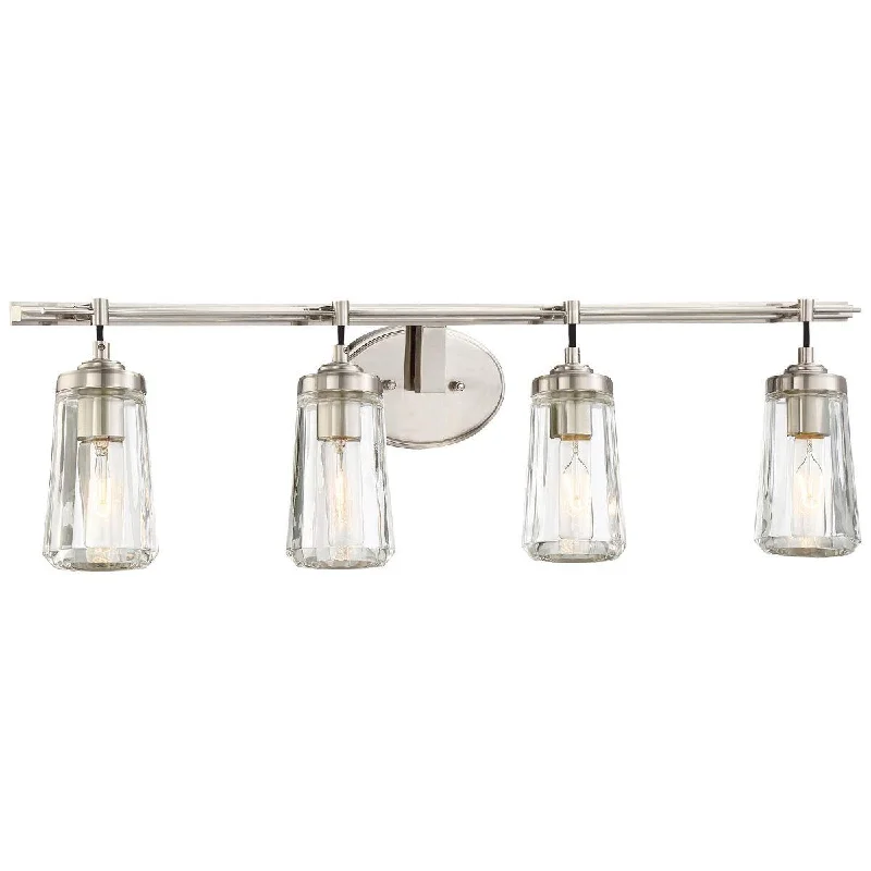 Dust - Resistant Industrial Lighting for Dirty WorkspacesPoleis 32 in. 4 Lights Vanity Light Brushed Nickel finish