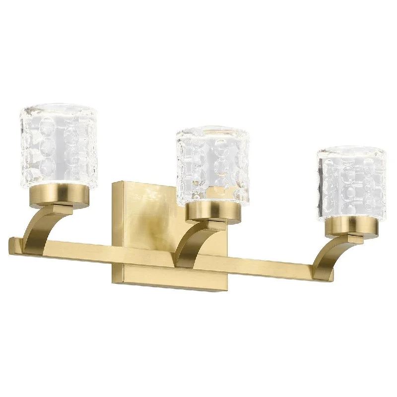 Industrial Lighting for Metal Fabrication ShopsRene 19 in. 3 Lights LED Vanity Light Gold Finish