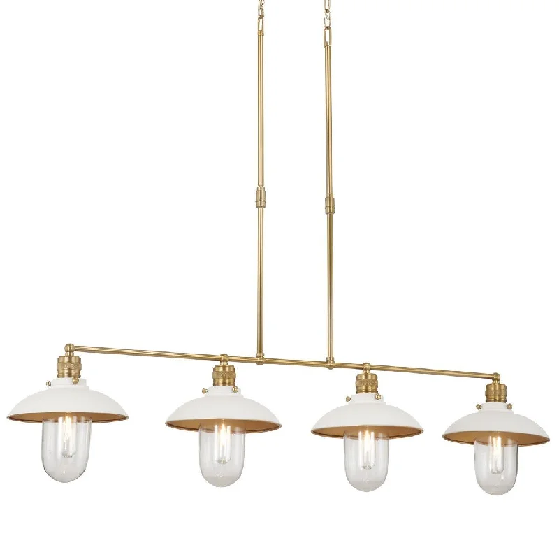 Industrial Lighting for Electronics ManufacturingDowntown Edison 44 In. 4 Lights Chandelier White & brass Finish Industrial Lighting for Electronics ManufacturingDowntown Edison 44 In. 4 Lights Chandelier White & brass Finish