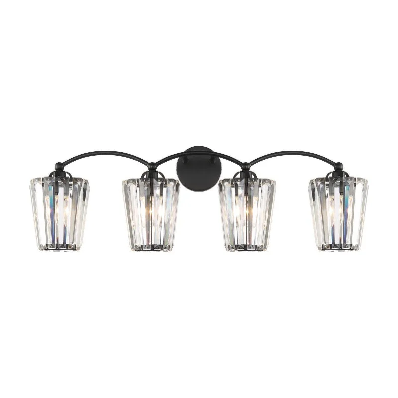 Industrial Wall - Mounted Lighting for Workshop WallsNatalia 34 in. 4 Lights Vanity Light Black finish