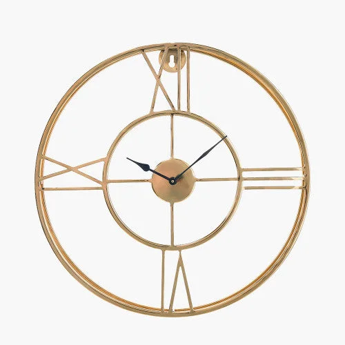 White track lighting for a clean lookDouble Framed Wall Clock - Gold Metal Finish