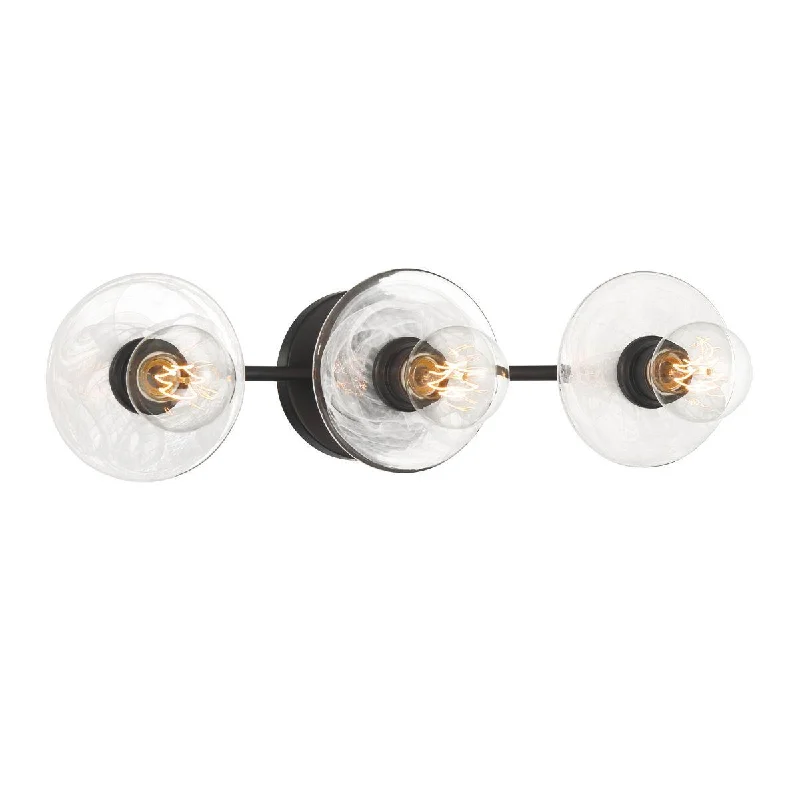 Adjustable Industrial Lighting for Flexible IlluminationVapors 23 in. 3 lights Vanity Light Coal finish