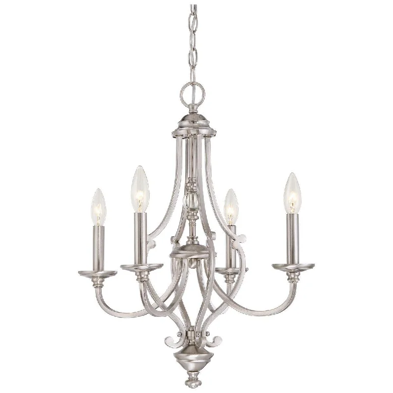 Industrial Wall - Mounted Lighting for Workshop WallsSavannah Row 20 in. 4 Lights Chandelier Brushed Nickel finish Industrial Wall - Mounted Lighting for Workshop WallsSavannah Row 20 in. 4 Lights Chandelier Brushed Nickel finish