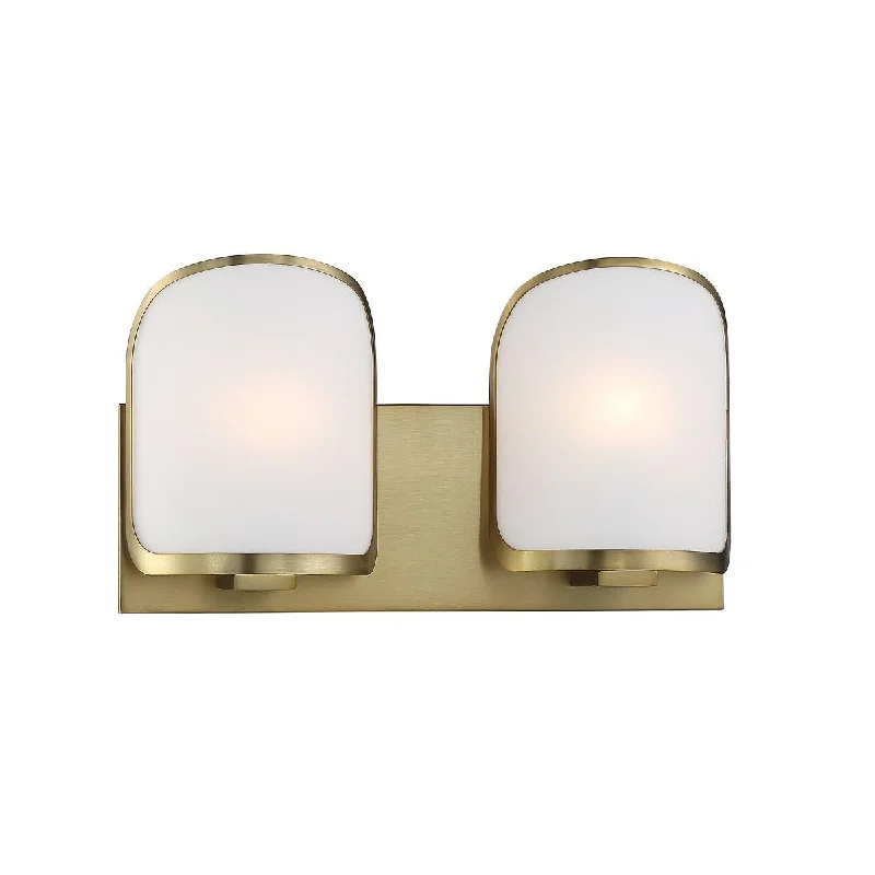 Industrial Ceiling - Mounted Lighting for Assembly PlantsBishop Crossing 16 in. 2 Lights Vanity Light Brass finish
