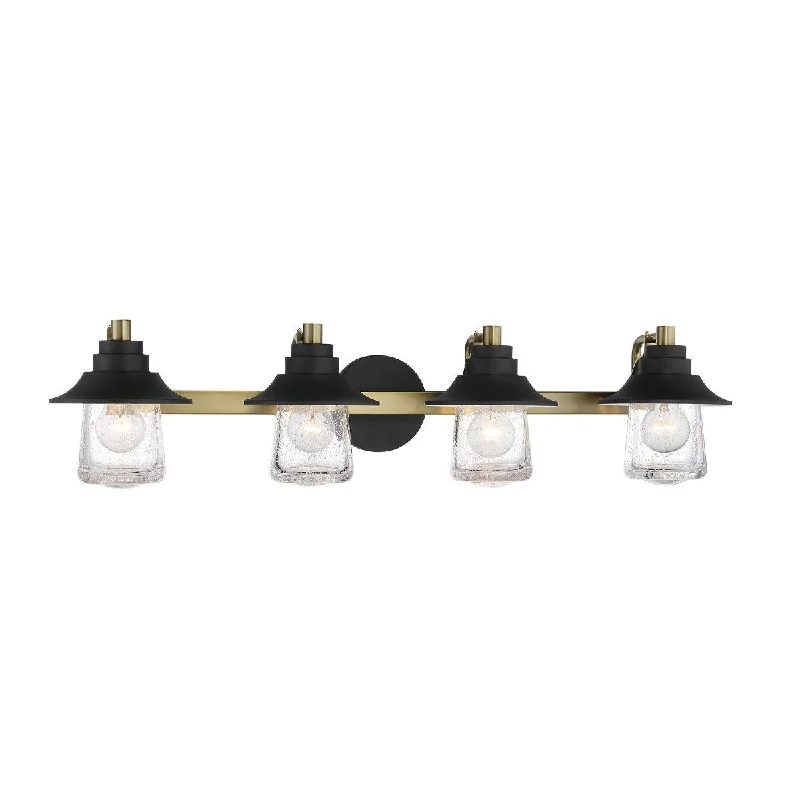 Explosion - Proof Industrial Lighting for Hazardous LocationsWestfield Manor 34 in. 4 Lights Vanity Light Black & Brass finish Explosion - Proof Industrial Lighting for Hazardous LocationsWestfield Manor 34 in. 4 Lights Vanity Light Black & Brass finish