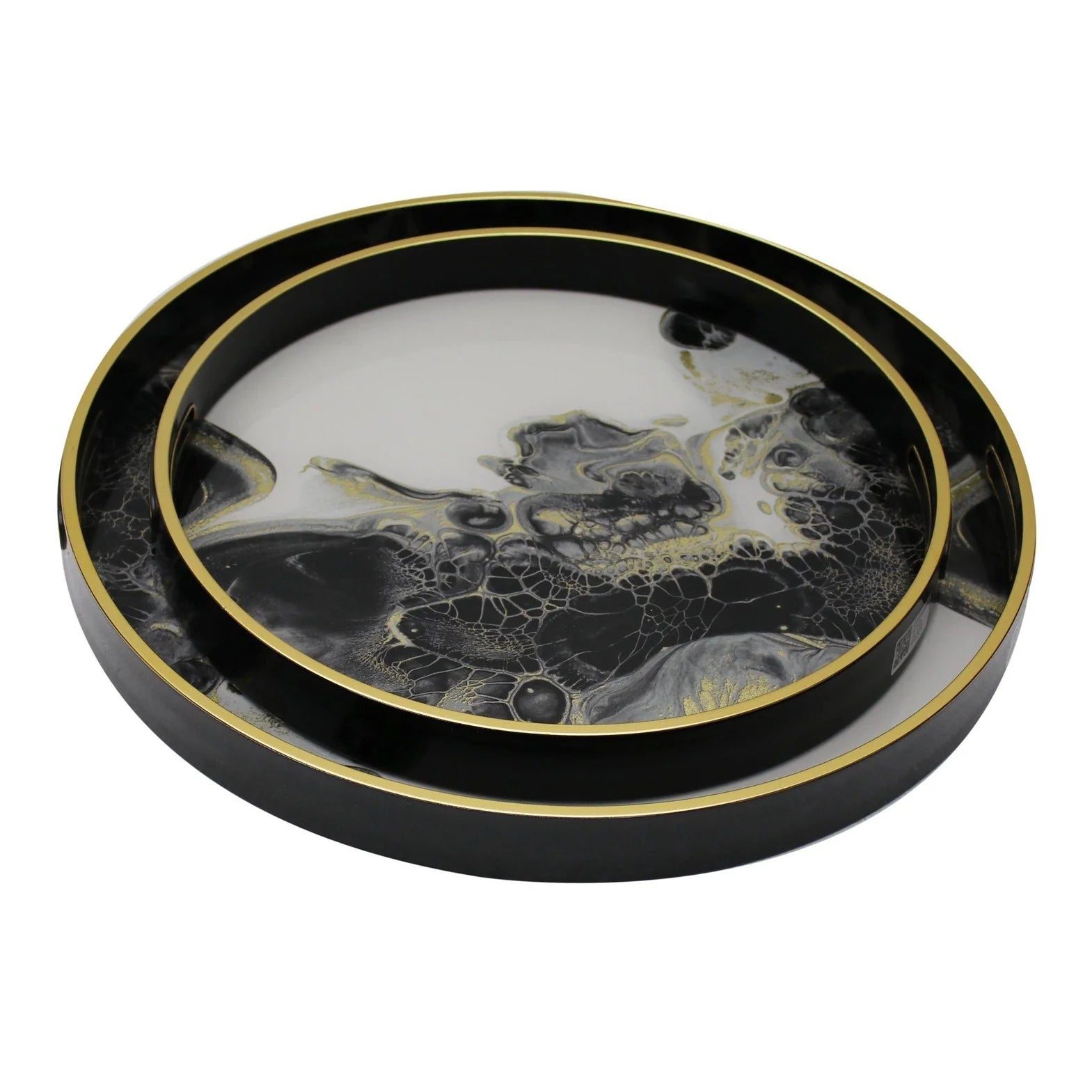 Track lighting with a minimalist track designSunrise/Midnight Glory Serving Tray Set of 2 - Gold & Black Finish