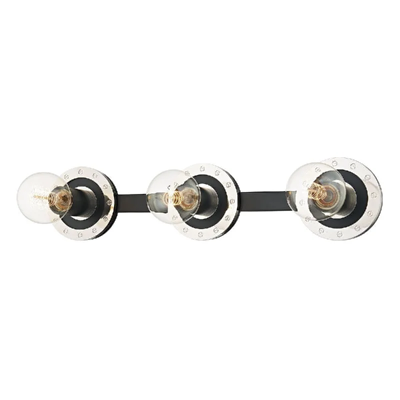 Durable Industrial Lighting for Harsh EnvironmentsTEO 22 in. 3 Lights Vanity Light Polished Nickel finish Durable Industrial Lighting for Harsh EnvironmentsTEO 22 in. 3 Lights Vanity Light Polished Nickel finish