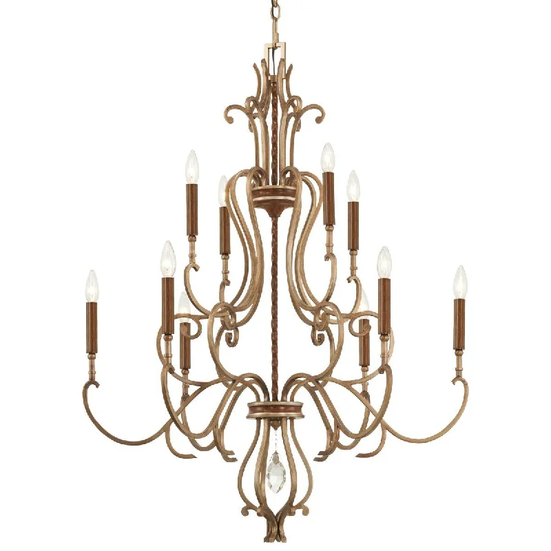 Industrial Lighting for Chemical PlantsMagnolia Manor 33 in. 10 lights Chandelier Bronze & Gold finish Industrial Lighting for Chemical PlantsMagnolia Manor 33 in. 10 lights Chandelier Bronze & Gold finish