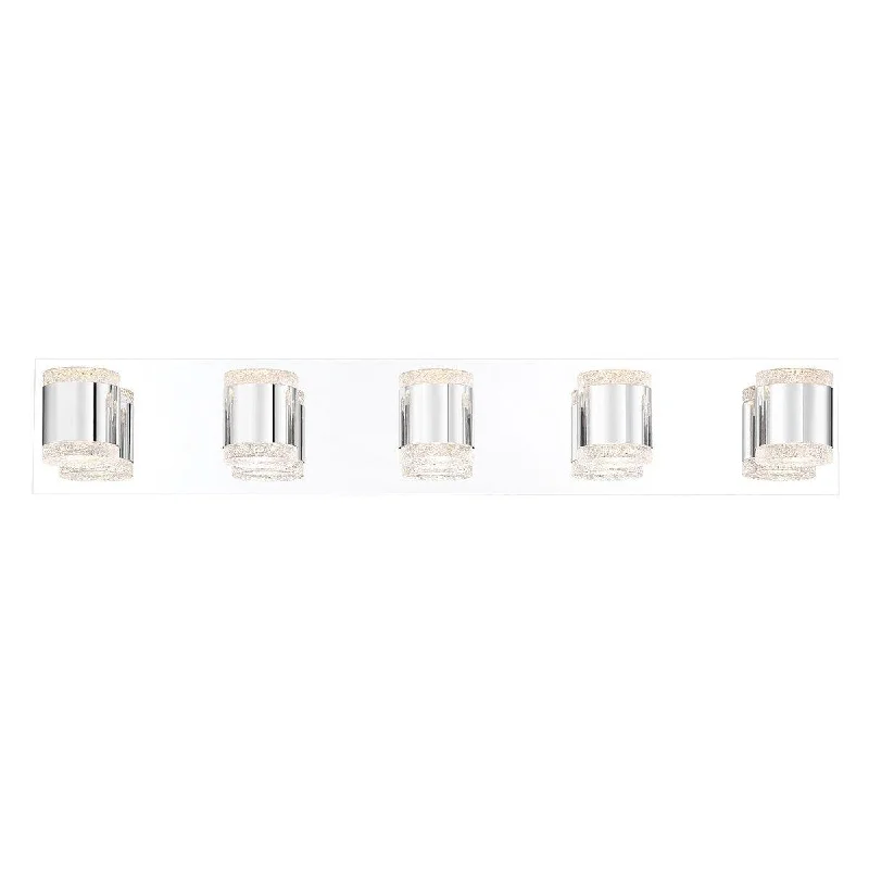 Industrial Lighting for Pharmaceutical ManufacturingSeaton 30 in. 5 Lights LED Vanity Light Chrome Finish