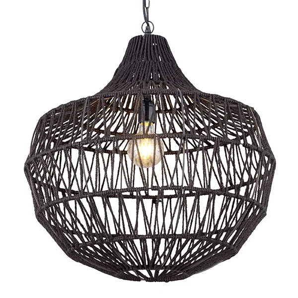 Track lighting with energy - star certificationCanarm IPL2075B01BK Neena Abstract Black Rope Pendant