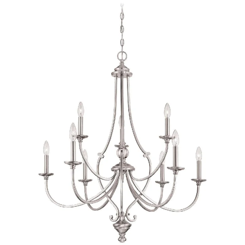 Industrial Lighting for Pharmaceutical ManufacturingSavannah Row 36 in. 9 Lights Chandelier Brushed Nickel finish Industrial Lighting for Pharmaceutical ManufacturingSavannah Row 36 in. 9 Lights Chandelier Brushed Nickel finish