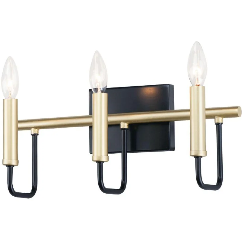 Industrial Lighting for Pharmaceutical ManufacturingSullivan 16 in. 3 Lights Vanity Light Black & Gold Finish Industrial Lighting for Pharmaceutical ManufacturingSullivan 16 in. 3 Lights Vanity Light Black & Gold Finish