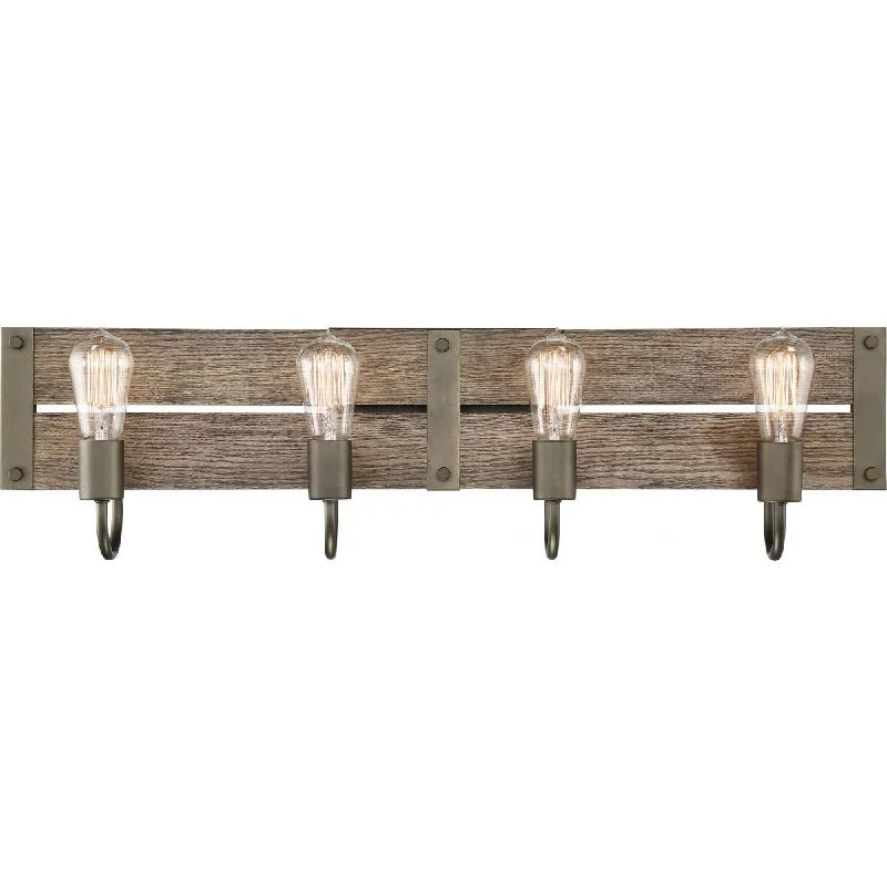 Industrial Lighting for Printing Press FacilitiesWinchester 32 in. 4 Lights Vanity Light Bronze Finish Industrial Lighting for Printing Press FacilitiesWinchester 32 in. 4 Lights Vanity Light Bronze Finish