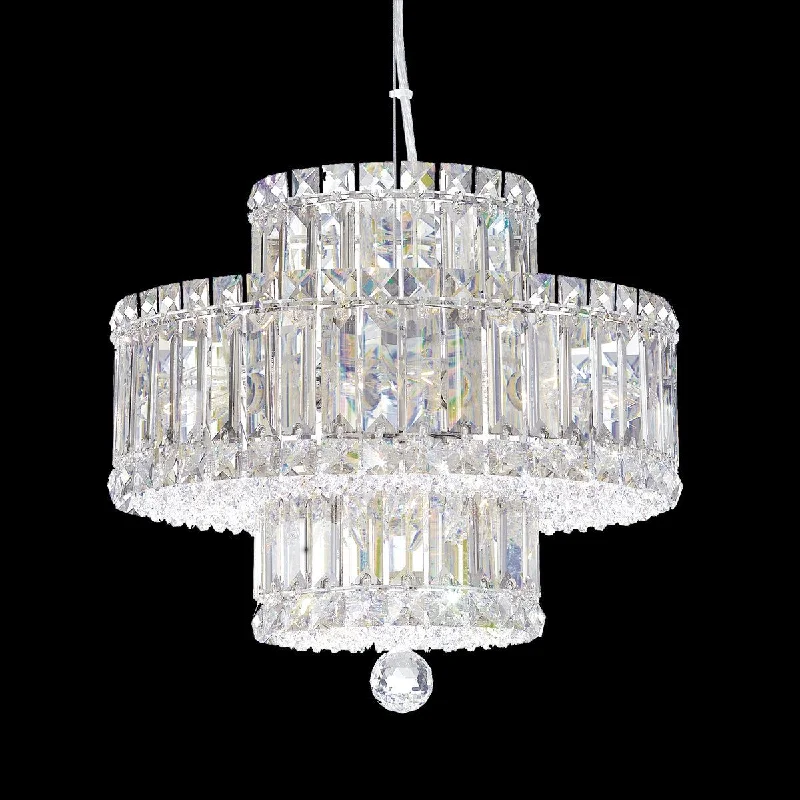 Track lighting with colored glass accentsPlaza 9-Light Pendant