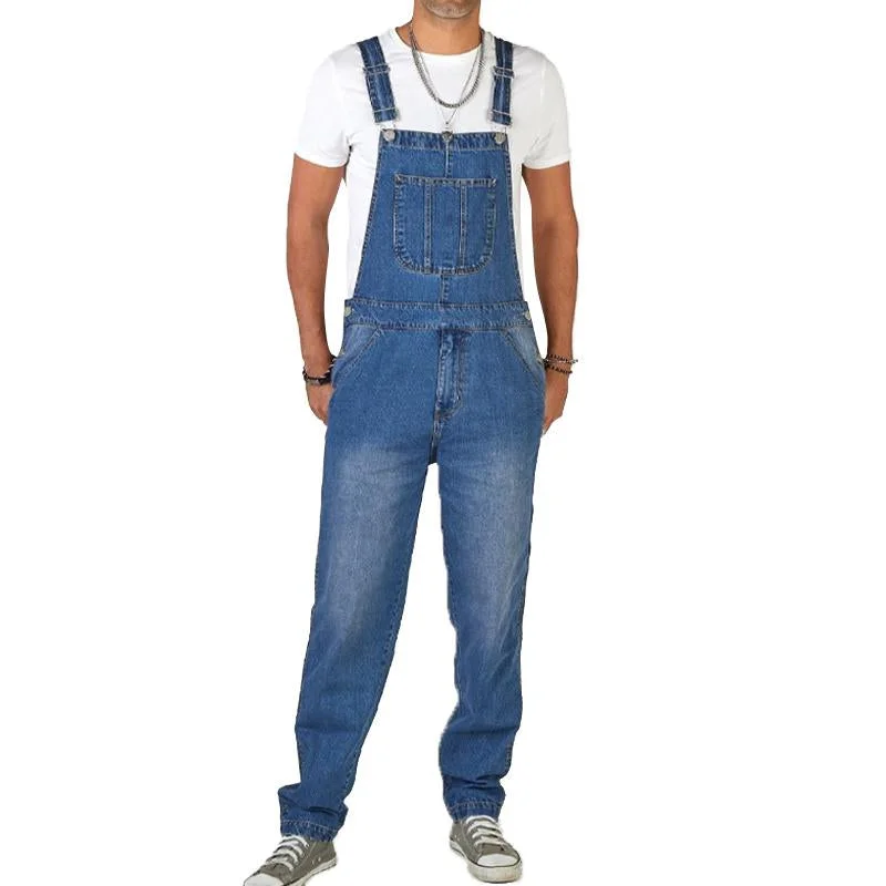 Men's Vintage Cargo Denim Overalls 07366728Y