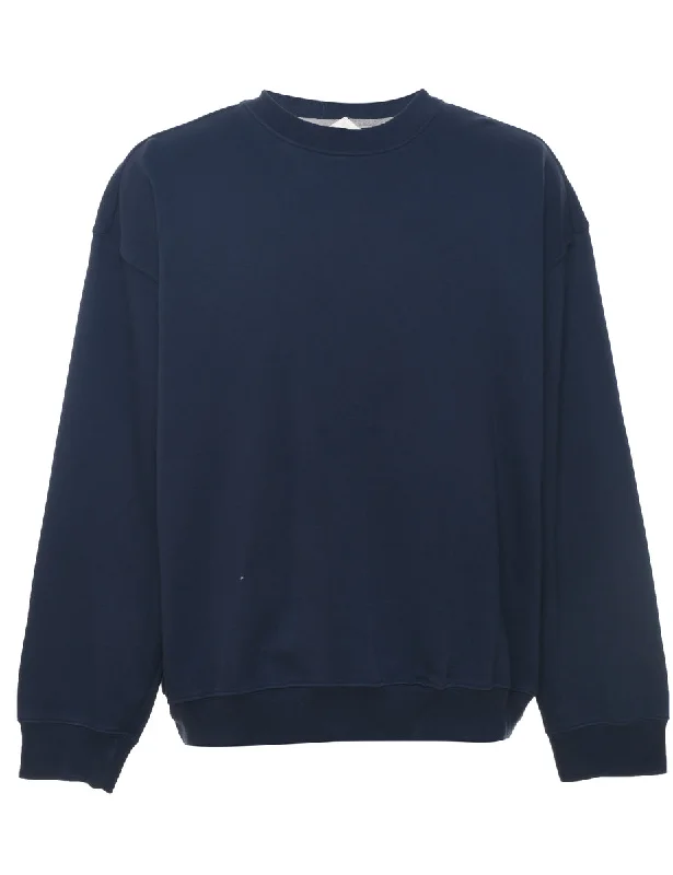 Navy Plain Sweatshirt - L