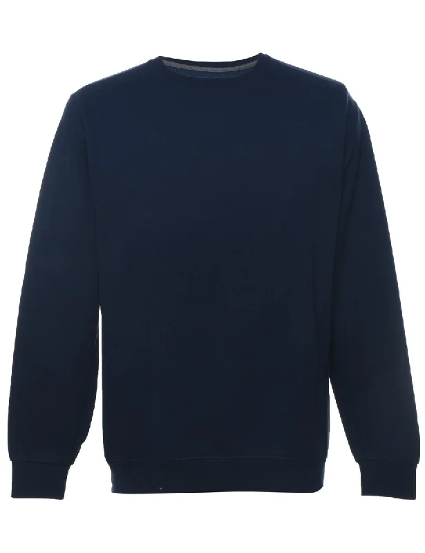 Navy Plain Sweatshirt - M