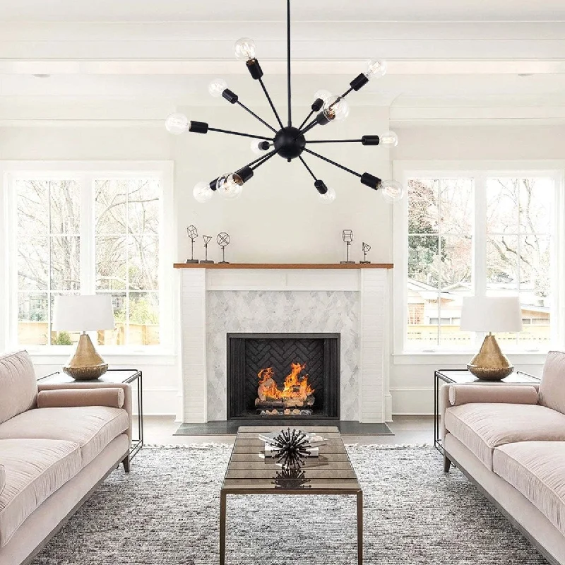 Chandeliers with Metal Frames in Gold FinishChandeliers with Metal Frames in Gold Finish12 - Light Mid-Century Modern Black Interior Sputnik Sphere Chandelier Chandeliers with Metal Frames in Gold FinishChandeliers with Metal Frames in Gold Finish12 - Light Mid-Century Modern Black Interior Sputnik Sphere Chandelier