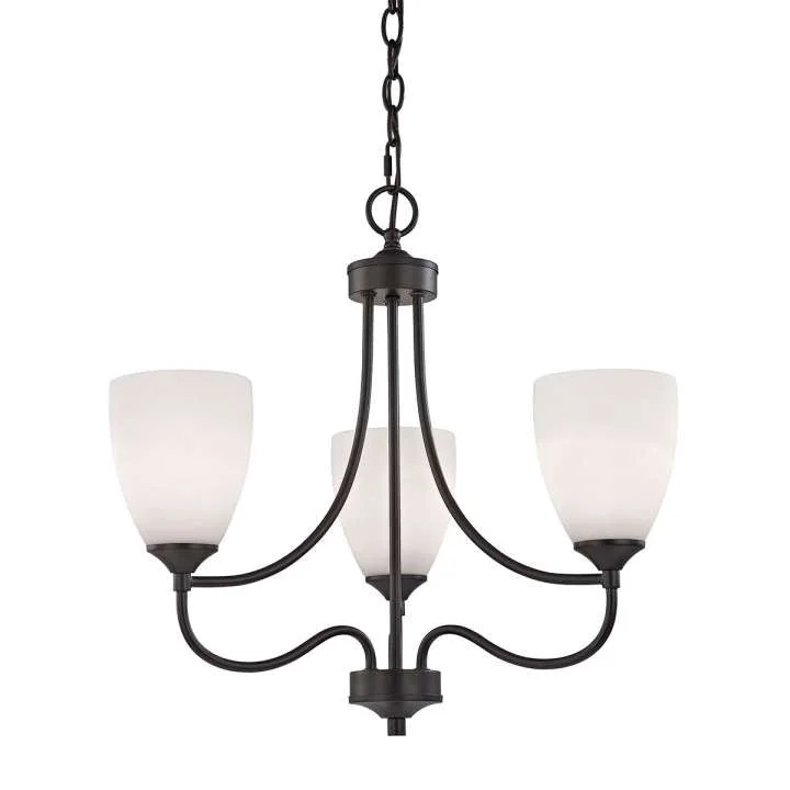 Mini Chandeliers for Adding Charm to Small SpacesMini Chandeliers for Adding Charm to Small SpacesArlington 3-Light Chandelier in Oil Rubbed Bronze with White Glass