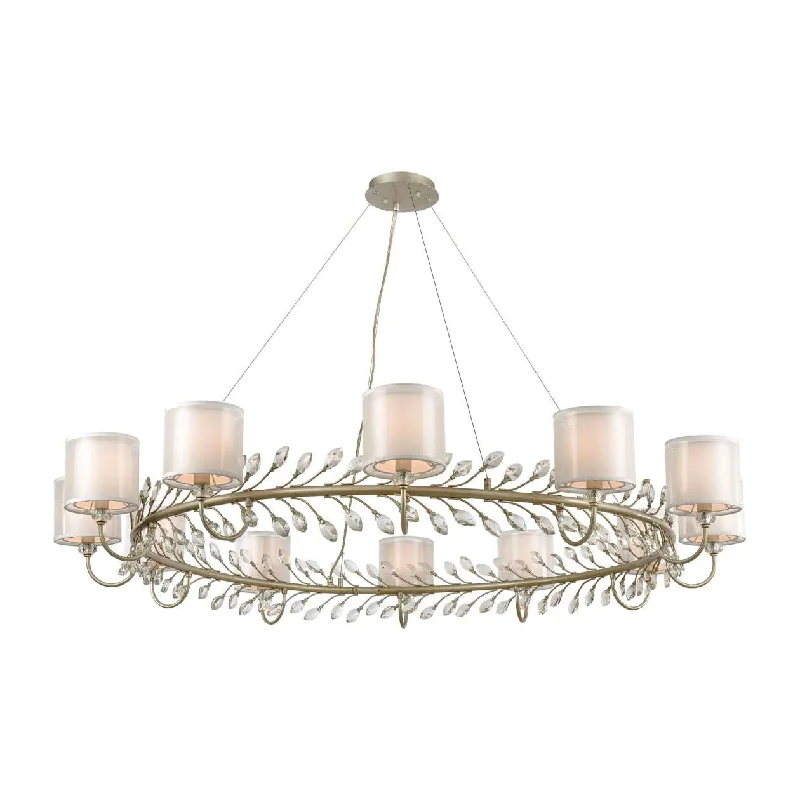 Chandeliers with Metal Frames in Gold FinishChandeliers with Metal Frames in Gold FinishAsbury 12-Light chandelier in Aged Silver ELK Lighting