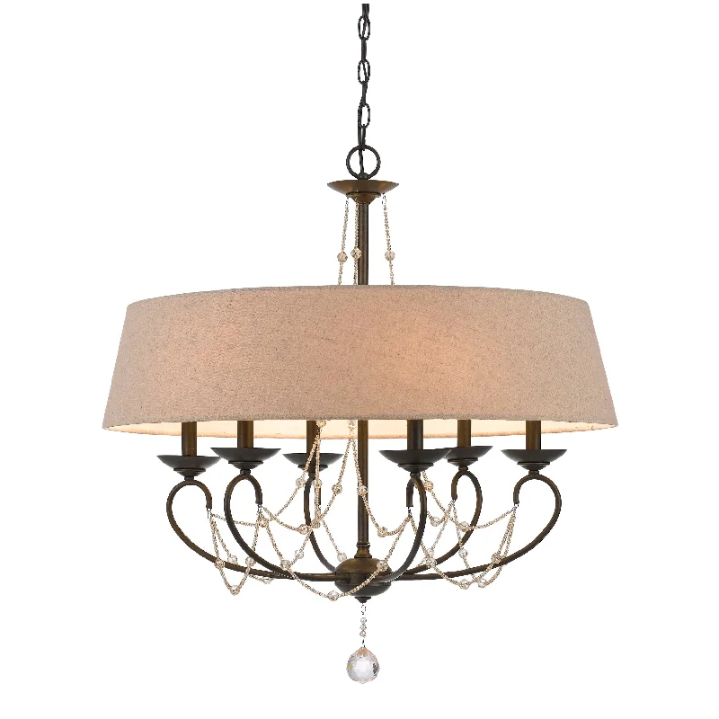 Chandeliers with Metal Frames in Bronze FinishChandeliers with Metal Frames in Bronze FinishBenzara 6 Bulb Drum Chandelier with Burlap Shade and Crystal Accents, Beige Chandeliers with Metal Frames in Bronze FinishChandeliers with Metal Frames in Bronze FinishBenzara 6 Bulb Drum Chandelier with Burlap Shade and Crystal Accents, Beige