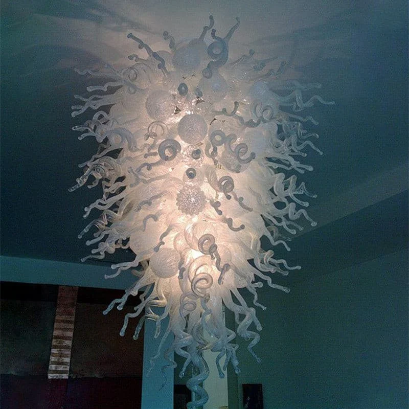 Chandeliers with Venetian Glass for a Luxurious LookChandeliers with Venetian Glass for a Luxurious LookBlown Glass Chandelier White Chihuly Style Glass Art