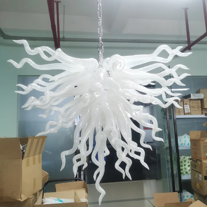 Chandeliers with Pendant Lights for a Stylish LookChandeliers with Pendant Lights for a Stylish LookBlown Glass Chandelier White Home Decor Pendant Light